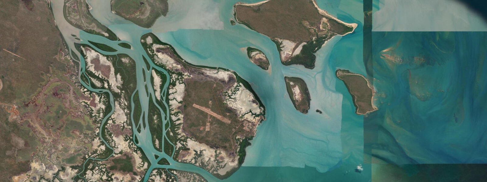Satellite view of the coast near Yabooma Island