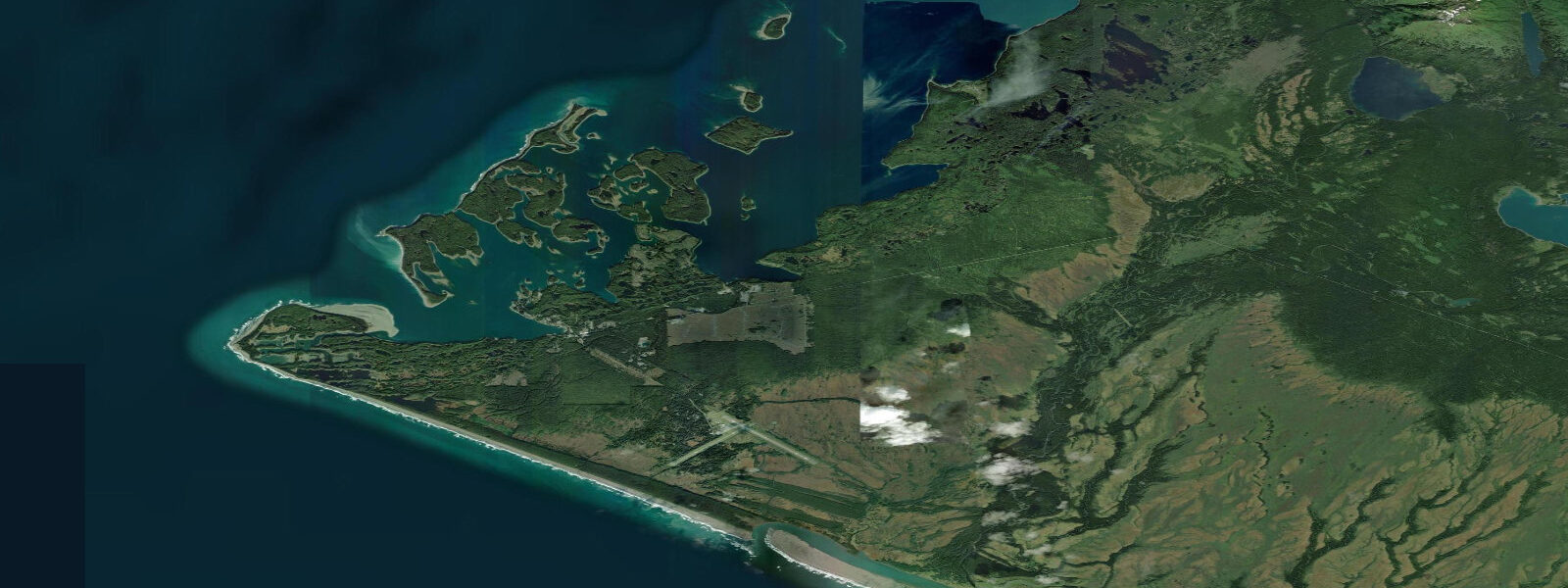 Satellite view of the coast near Yakutat