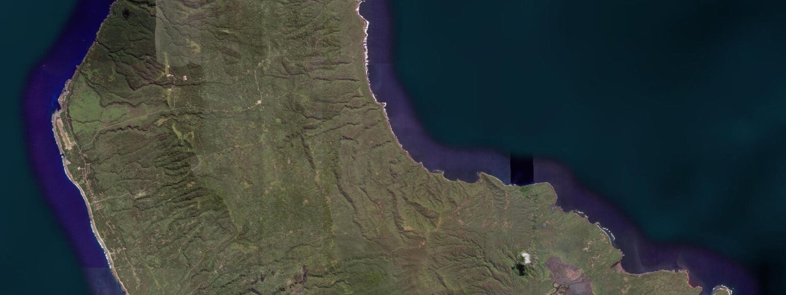 Satellite view of the coast near Tanna Coast at Yasur