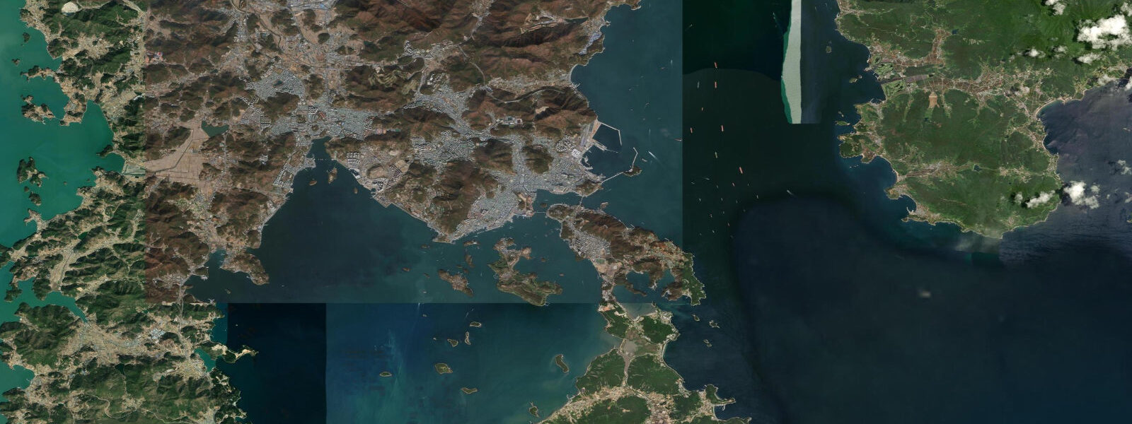 Satellite view of the coast near Yeosu