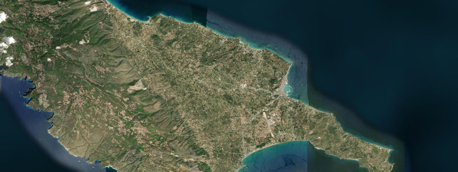 Satellite view of the coast near Zakynthos