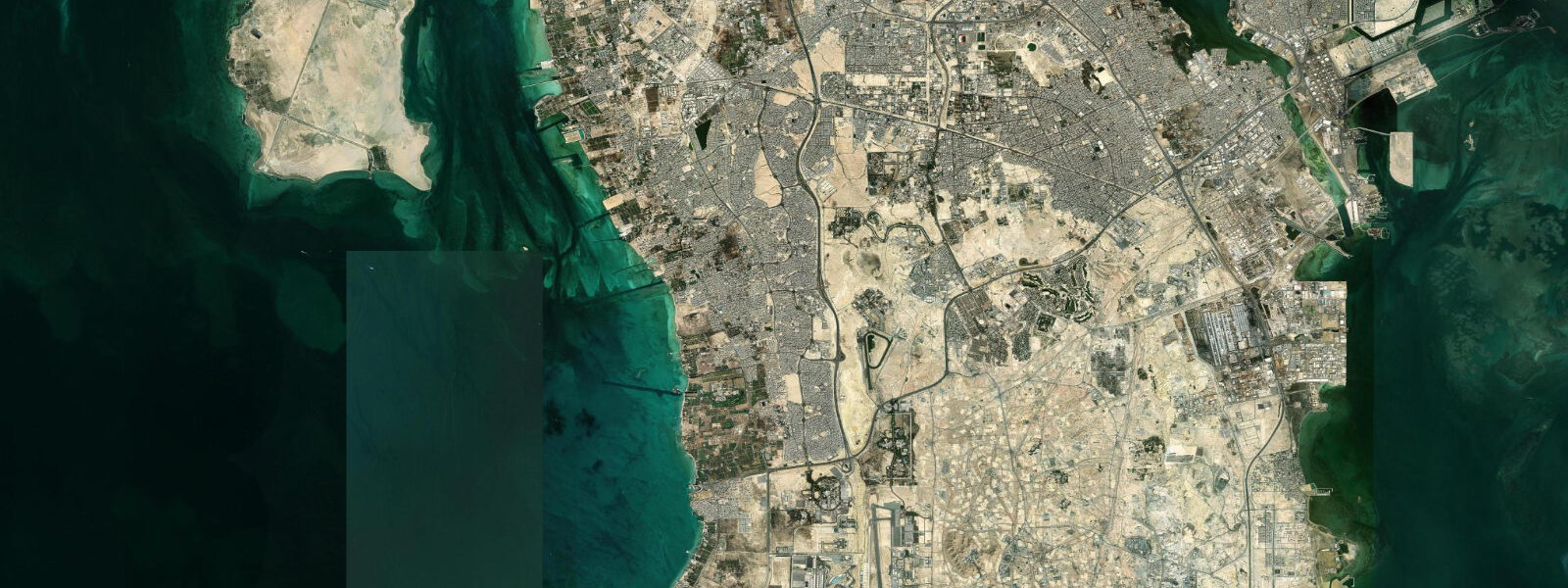 Satellite view of the coast near Zallaq Beach