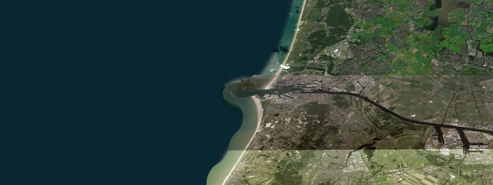 Satellite view of the coast near Zandvoort