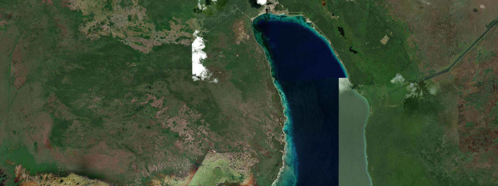 Satellite view of the coast near Zapata Peninsula, Matanzas