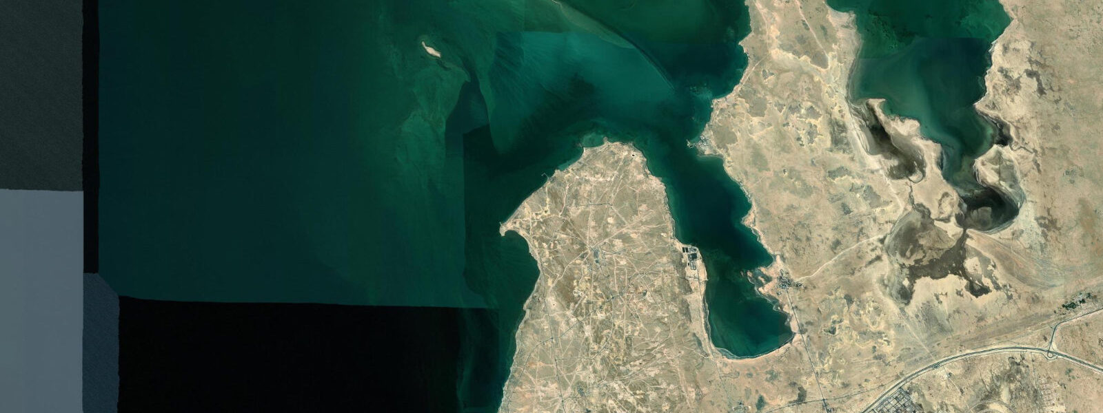 Satellite view of the coast near Zekreet Peninsula